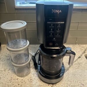 Ninja Black and Gray Ice Cream Maker with Containers